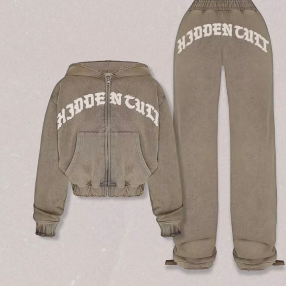 ๐ค๐ซ Limited Edition Brown HIDDEN CULT Sweatsuit ๐ค๐ซ - Picture 2 of 2